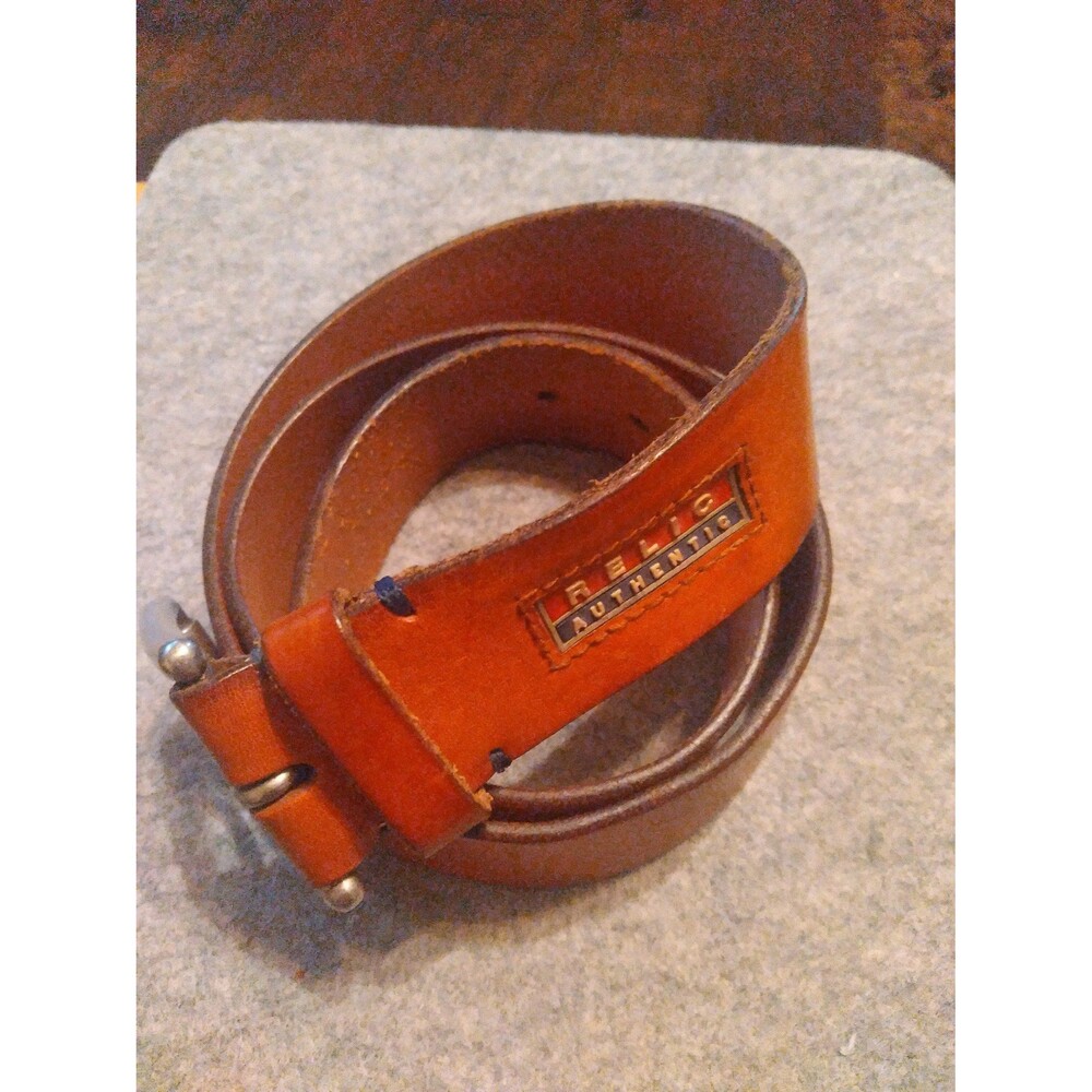 Relic Authentic‎ Leather Belt Casual Dress Brown Belted Waist Size 36
